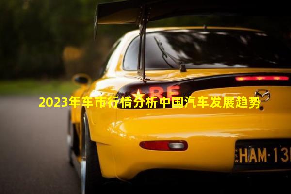 2023年车市行情分析中国汽车发展趋势